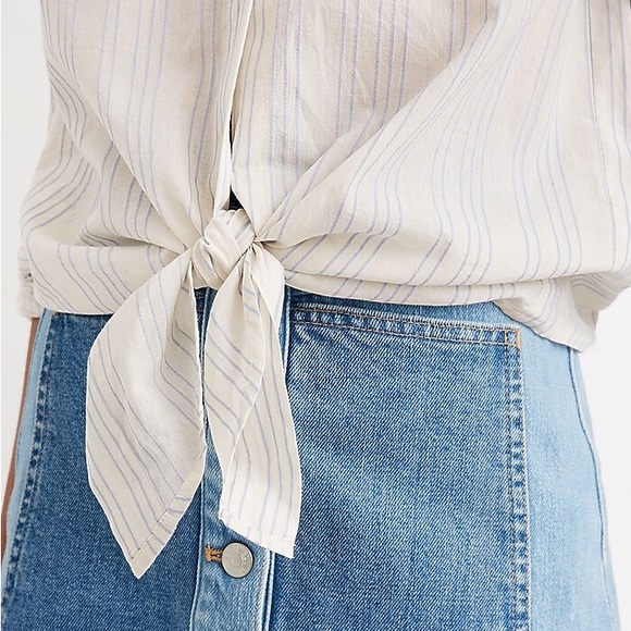⚜️ MADEWELL Tie Front boyfriend shirt cotton - Picture 10 of 10